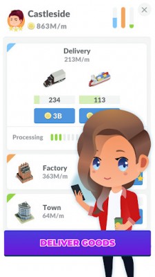 Idle Delivery City Tycoon: Производство и Доставка screenshot №1
