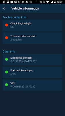 OBD Mary OBD2 screen 5