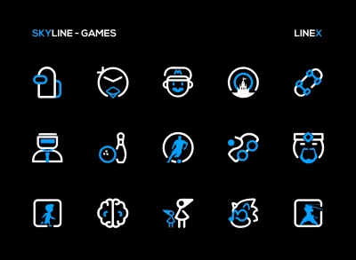 SkyLine Icon Pack : LineX Blue screen 4